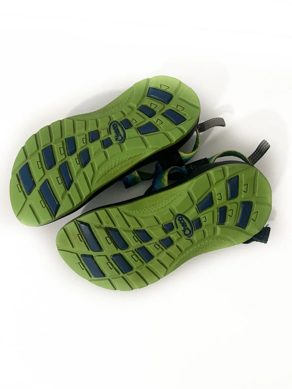 Chaco Kids Z/1 Eco Tread Blue/Green/Yellow Sandals Sz 1
